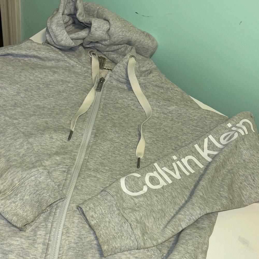 Calvin Klein Gray Hoodie Jacket